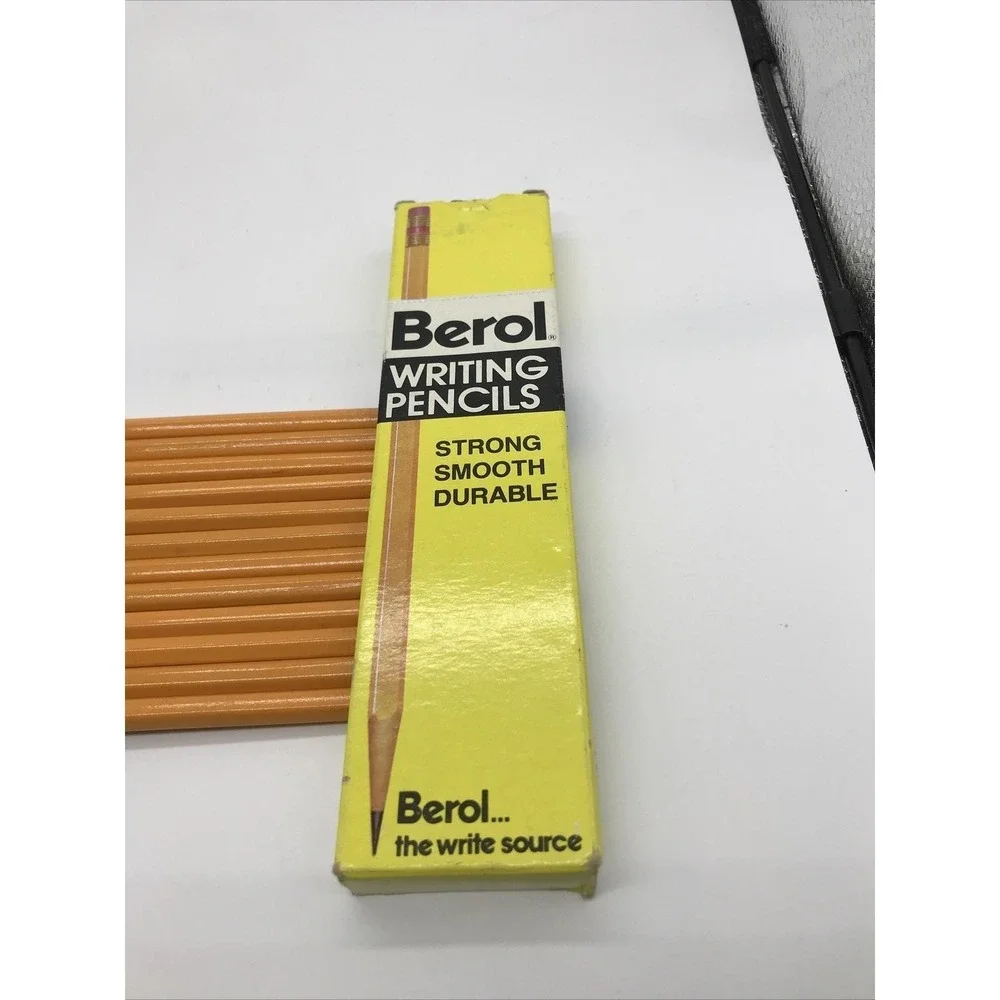 Vintage Berol Arcadia 167-2 Writing Pencils No 2 Medium Soft Yellow Box of 12